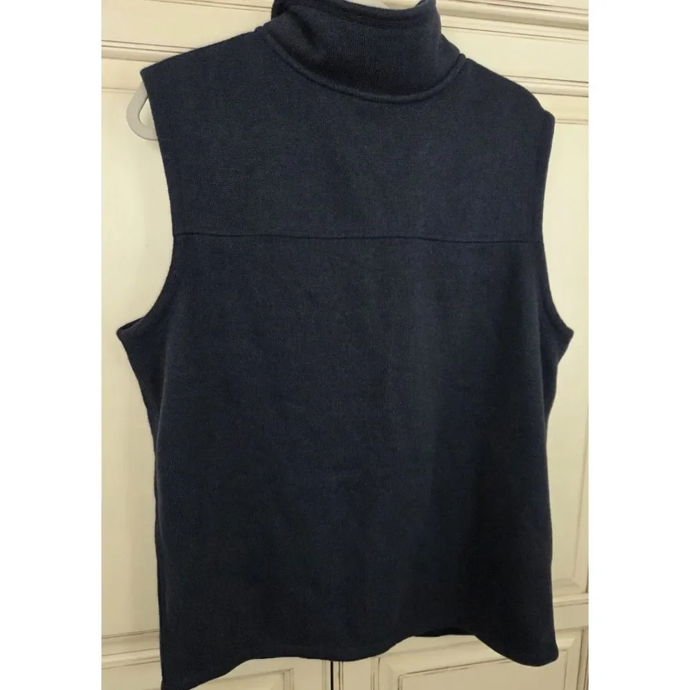 Men's The North Face‎ Fleece Vest Large Blue Full Zip Business Logo
